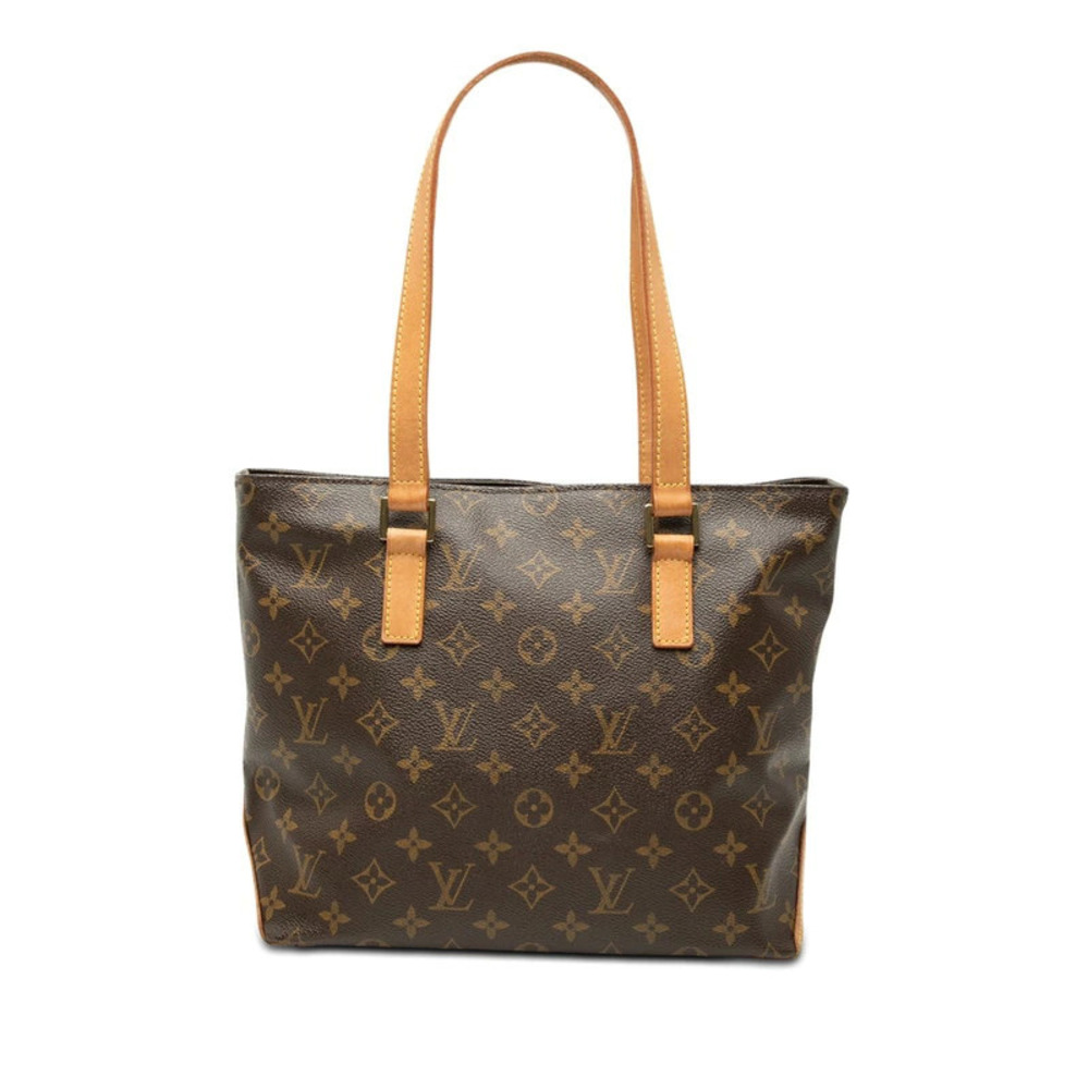 Louis Vuitton Monogram Cabas Piano Tote Bag Shoulder Brown Leather